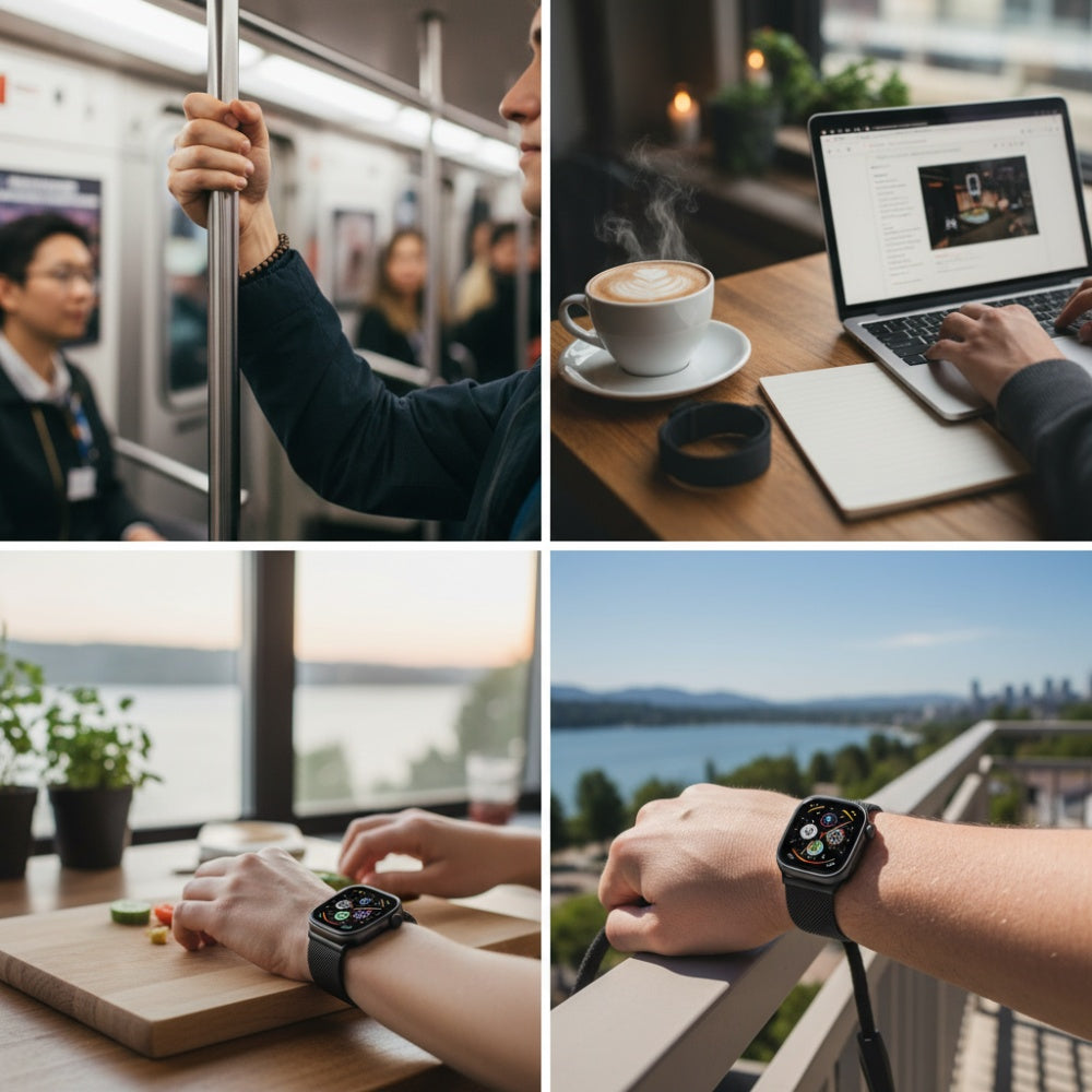 Magnetiskt stålarmband till Apple Watch 3–Ultra