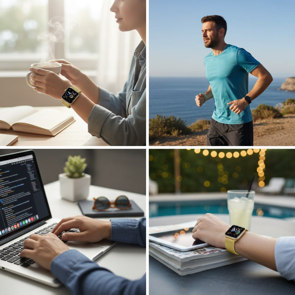 Magnetiskt stålarmband till Apple Watch 3–Ultra